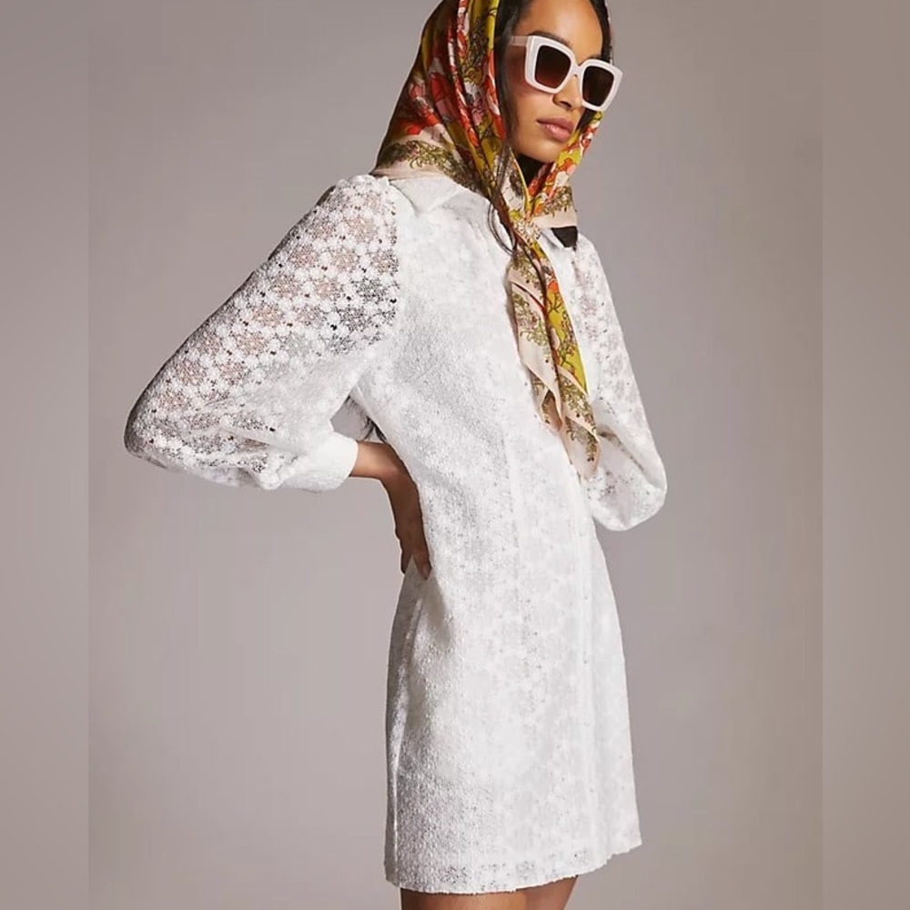 MARE MARE ANTHROPOLOGIE | Lace Mini Button-up Dress
